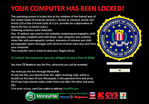 FBI Moneypak virus 