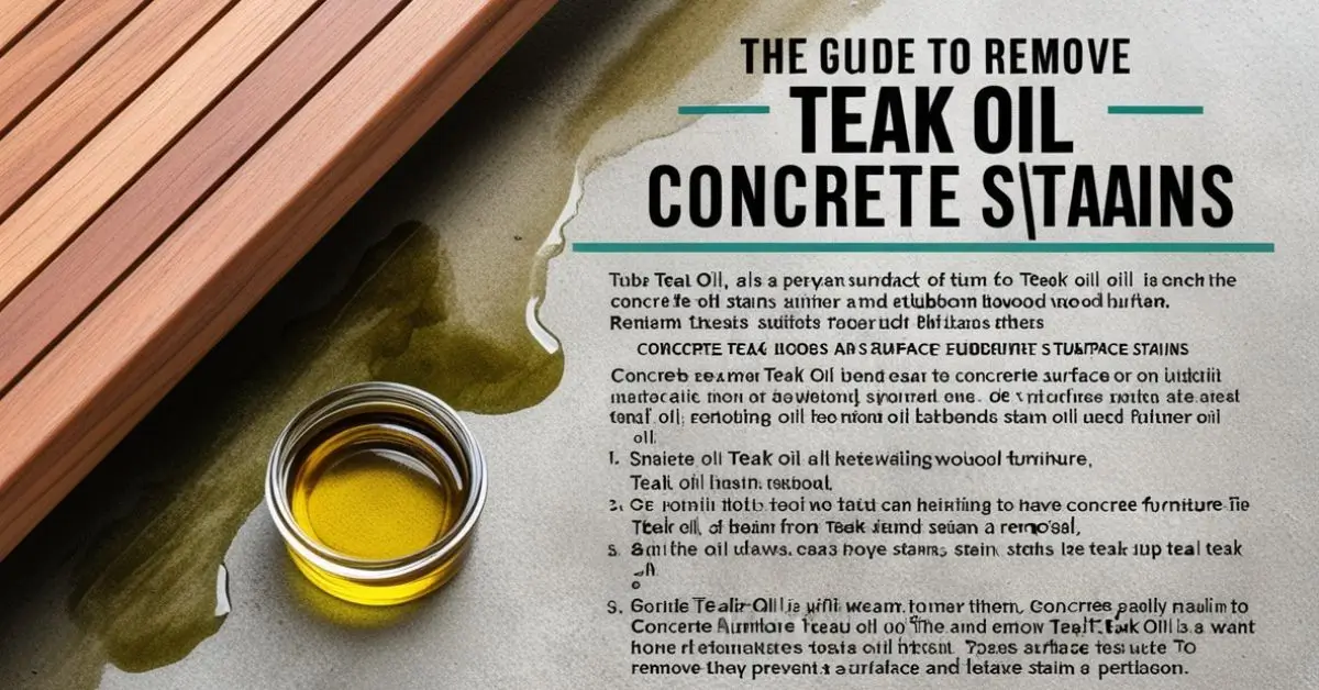 How to Remove Teak Oil Stain from Concrete